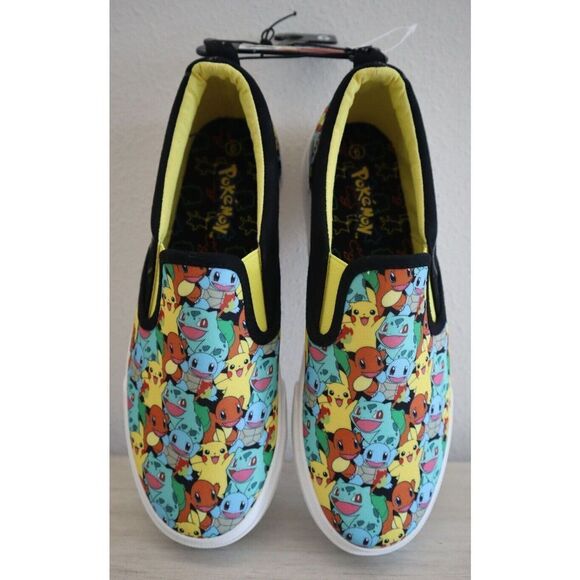 Pokémon BBPK42GU002 Boy's Sz 6 Black Multi Character Low Top Slip-On Shoes - Picture 3 of 9